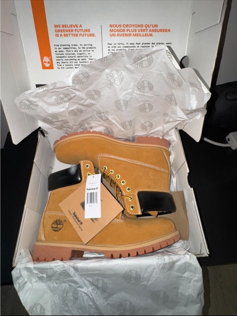 Timberland Men’s Wheat Nubuck Lace-Up Work Boots with Black Collar